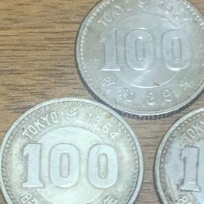3枚 東京オリンピック記念硬貨 100円 昭和39年 1964年 美品 こ82の画像2