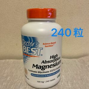 Doctor's Best 高吸収性マグネシウム100%キレート化アルビオン　ミネラル配合、100mg、240粒
