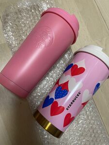 スターバックス ステンレスボトル ステンレスタンブラー タンブラー 水筒 ピンク ハート バレンタイン タンブラー