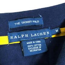 Ralph Lauren ラルフローレン ポロシャツ ラガーシャツ ポニー ロゴ 刺繍 M ネイビー THE SKINNY POLO 半袖 レディース A20_画像6