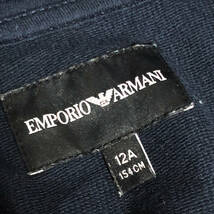 EMPORIO ARMANI エンポリオアルマーニ キッズ スウェット パーカー ジップアップ ロゴ 12A 154cm ネイビー 白 A19_画像5