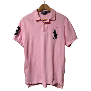 Polo by Ralph Lauren ポロバイラルフローレン ポロシャツ ビッグポニー ナンバリング 半袖 L ピンク CUSTOM FIT メンズ A19