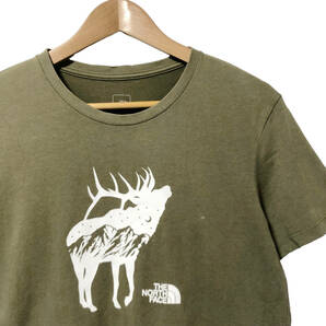 THE NORTH FACE ノースフェイス ANIMAL TEE アニマル Tシャツ プリント ロゴ M カーキ NT31635 メンズ A19の画像3