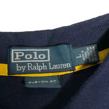 Polo by Ralph Lauren ポロバイラルフローレン ポロシャツ ラガーシャツ ロゴ ポニー 刺繍 L ネイビー ナンバリング 半袖 メンズ A16_画像7