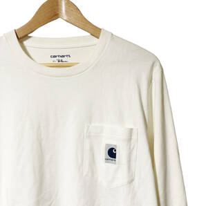 Carhartt × Ron Herman カーハート ロンハーマン RH L/S POCKET T-SHIRT Tシャツ 長袖 袖プリント M アイボリー ロンT メンズ A3の画像3
