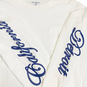 Carhartt × Ron Herman カーハート ロンハーマン RH L/S POCKET T-SHIRT Tシャツ 長袖 袖プリント M アイボリー ロンT メンズ A3の画像6