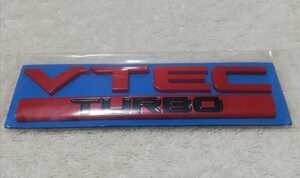 ★ VTEC TURBO レッド エンブレム★検） HONDA 無限 タイプR EK9 DC2 DC5 CL7 FD2 FK8 AP1 S660 N-BOX アコード オデッセイ VEZEL JDM USDM