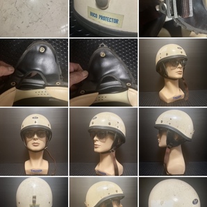 SMシェル１９６０年代BUCOブコhelmetヘルメットvintageハーフ60sプロテクターprotector当時物USA製レア稀少original白ペン本物ヴィンテージの画像10