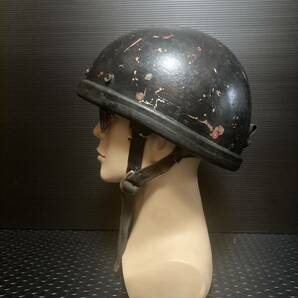 １９６０年代ブコ60sヘルメットBUCOヴィンテージGUARDIANオリジナル当時物vintageハーフhelmet黒サバイバーペイントMシェル検bellベルmchalの画像4