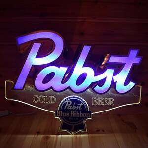 PABST BLUE RIBBON свет автограф Vintage pab -тактный Blue Ribbon освещение lai карты гараж табличка 