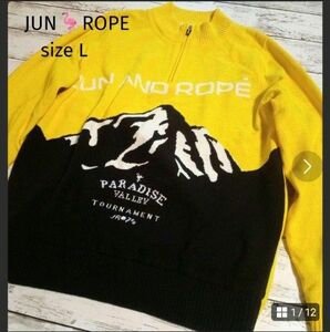 Jun & Rope　ニットセーター　ハーフジップ　L　ジュンアンドロぺ