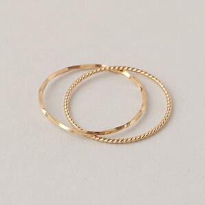 K10 ピンクゴールド 2連リング（3号〜15号）【10金 刻印】日本製 指輪の画像3