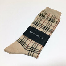 バーバリー / BURBERRY 靴下／ソックス　ノバチェック柄　ベージュ　23～24cm　日本製【6147】_画像1