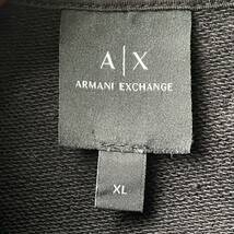 極美品【XL】大きいサイズ ARMANI EXCHANGE アルマーニ エクスチェンジ スウェット トレーナー プリントロゴ ブラック 黒 裏毛 春物 メンズ_画像6