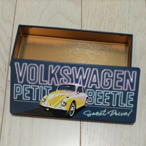 お菓子缶　モロゾフ　バレンタイン Petit Beetleプチビートル(ネイビー) 空き缶　