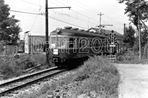 R0045-5【古い 鉄道 白黒 モノクロネガ】35mm 6コマ◇昭和40～50年代 飯田線? 豊橋行き クモハ52 ※鉄道 駅 電車 汽車 蒸気機関車