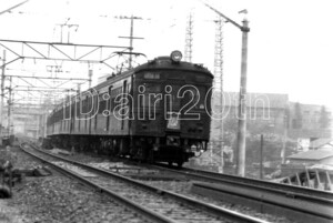 R0030-4【古い 鉄道 白黒 モノクロネガ】35mm 5コマ◇昭和42年 クモハ40形? 新幹線 ※鉄道 駅 電車 汽車 蒸気機関車