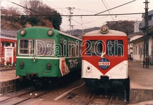 S30022【古い 鉄道 写真】L判サイズ 6枚◇1990年 下津井電鉄線 赤いクレパス号 フジカラー号 ※電車 路面電車 市電 都電 駅