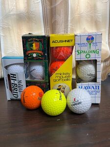 ゴルフボール未使用14個 (SPALDINGシンガポールTHREE CUSTOM GOLF BALLSほか)