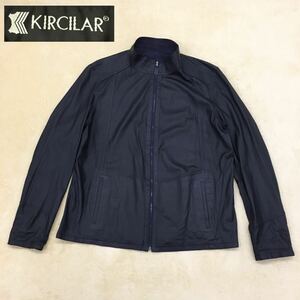 KIRCILAR リバーシブル レザージャケット 革ジャン 薄手 シングル フルジップ メンズ サイズ56 実寸XL以上 ブラック×ネイビー