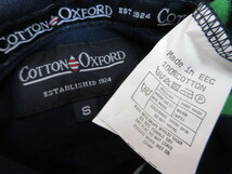 【OH7652/クリ】未使用　COTTON OXFORD　メンズ　半袖　ラガーシャツ　ネイビー×グリーン　ストライプ　Sサイズ_画像4