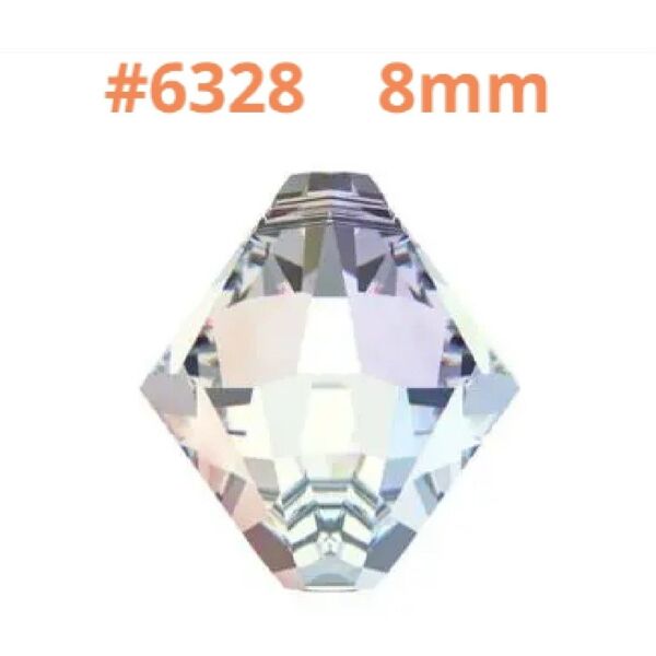 スワロフスキー #6328 /8mm クリスタルオーロラ /6個 ビーコン 廃番