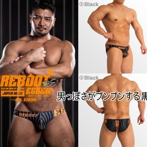 特価【即決】見てのとおりのカッコ良さ!! EGDE≪REBOOT RE STRIPE スーパーローライズ ビキニ(XL)出品するものは白ですの画像4