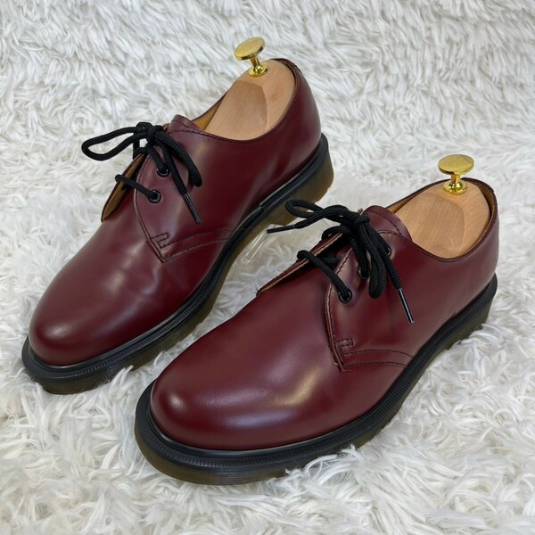 美品【Dr.Martens】3ホールブーツ プレーントゥ ドレスシューズ UK6 革靴 レザーシューズ AW006 ドクターマーチン