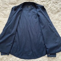 美品【BURBERRY BLACK LABEL】バーバリーブラックレーベル 長袖シャツ ホースロゴ ボタン刻印 サイズM コットン100％ ネイビー_画像8