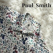 美品 総花柄 春夏向け【Paul Smith】ポールスミス 長袖シャツ サイズM コットン100% 花柄 総柄 オシャレ_画像1