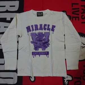 クリームソーダ40thMiracleWoman長袖Tシャツ中古品ロカビリー/ブラックキャッツ/ストレイキャッツ/ビスキャッツ/ピンクドラゴン/マジック