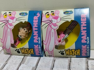  rare! prize not for sale Pink Panther, Crew zo-. part character mascot watch set 1995 Vintage retro 