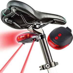 新商品 マウンテンバイク安全警告灯 レーザーテールライトパラレルライン 5LED 自転車アクセサリー