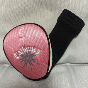 【難あり：キャラウェイ　ソレイル　ヘッドカバー　５番ウッド】Callaway　SOLAIRE　ピンク×ホワイト×ブラック