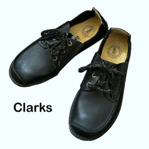 CLARKS クラークス レザーシューズ ワラビー デザートトレック ブラック 黒 ブーツ ローファー Originals UK7 25cm イングランド 英国