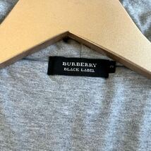 美品Lサイズ●BURBERRY BLACK LABEL ダウンベスト バーバリーブラックレーベル ケーブル ホース刺繍 グレー メンズ 羊毛 中綿 肉厚 ニット_画像6