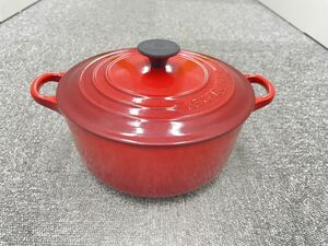 LE CREUSET ル・クルーゼ ココットロンド 両手鍋 赤 オレンジ 20cm