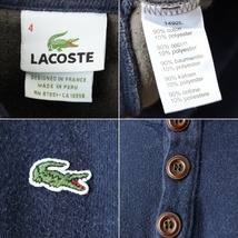 90s 00s LACOSTE フレンチラコステ ヘンリーネック スウェット ネイビー ブルー メンズML相当 ヨーロッパ古着_画像2