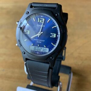 【新品・箱無し】カシオ CASIO アナデジ クオーツ 腕時計 AW49HE-2A ブルー/ブラック