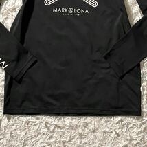 美品 MARK&LONA マーク&ロナ Tシャツ 長袖 トレーナー カットソー ハイネック ロゴ スカル インナー ゴルフウェア ブラック 46 ストレッチ_画像6