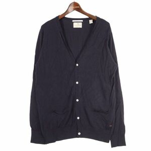 SCOTCH&SODA スコッチ&ソーダ 通年 Vネック カーディガン 羽織り Sz.L　メンズ ネイビー　E4T00383_2#O