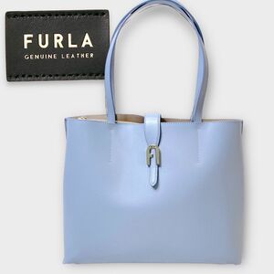 【美品】FRULA フルラ ソフィア L トートバッグ アーチロゴ プリントカーフスキン ショルダーバッグ 金具 A4 大容量