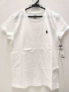 6645★【タグ付き/未使用】POLO RALPH LAUREN ポロ ラルフローレン ポニー 刺繍 クルーネック Tシャツ ホワイト Mサイズ 165/92A メンズ