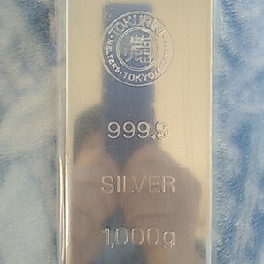 ⑤入手困難 徳力 徳力本店 銀 銀地金 インゴット １kg シルバー silver 純銀 999.9 1000g 田中 田中貴金属 石福 ゆうパックの画像1