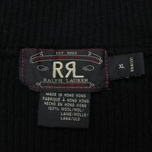 RRL Dobule RL 三つ星タグ ウールニットブルゾン ジャケット カーディガン 90s XL ダブルアールエル Ralph Lauren ラルフローレン 2311050_画像9