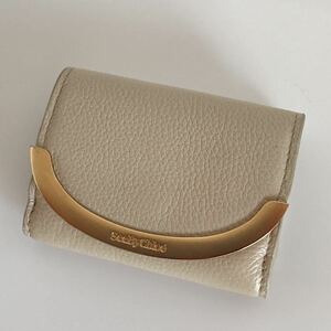 See By Chlo See by Chloe LIZZIE Rige - three folding purse purse compact wallet Mini purse leather off white gold 