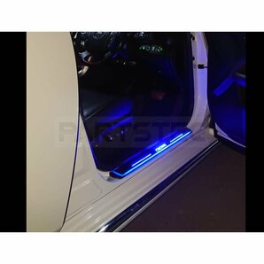 クラウン LED スカッフプレート 光って流れる ブルー 青 4枚 シーケンシャル イルミネーション CROWN 180系 200系 210系 トヨタ / 93-271の画像6