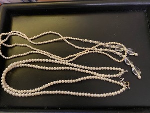 淡水真珠☆アンティーク2連ネックレスとチョウカー風ネックレス