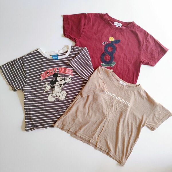 Tシャツ 3点セット 半袖Tシャツ トップス unitedarrows ミッキー ボーダー 韓国子供服