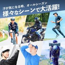 ヘルメット インナーキャップ 自転車 バイク サイクリング 野球 ロードバイク 夏 用 薄い 冷感 工場 作業 吸汗 速乾 ロゴ付 黒緑迷彩_画像8